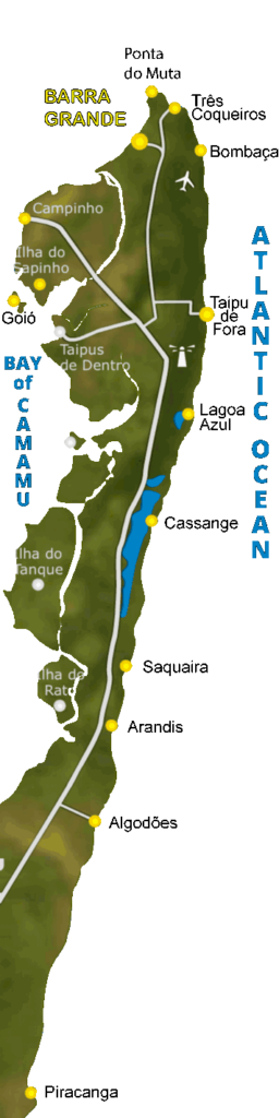 Mapa da Península de Maraú Mapa da Península de Maraú
