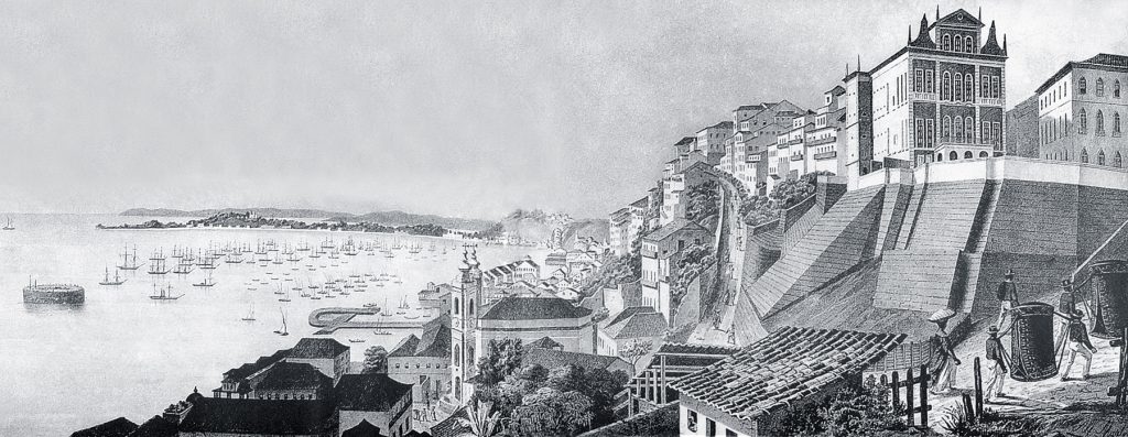 Esta ilustração de Salvador foi assinada pelo artista francês Joseph Alfred Martinet (1821-1875). Trata-se de uma litografia, feita na oficina de Henton & Hensburg (Rio de Janeiro), segundo desenho de A.L. Leurs, copiado de um daguerreótipo de Charles de Forest Fredricks, que esteve em Salvador em 1848. Martinet chegou ao Brasil em 1841. Esta ilustração de Salvador foi assinada pelo artista francês Joseph Alfred Martinet (1821-1875). Trata-se de uma litografia, feita na oficina de Henton & Hensburg (Rio de Janeiro), segundo desenho de A.L. Leurs, copiado de um daguerreótipo de Charles de Forest Fredricks, que esteve em Salvador em 1848. Martinet chegou ao Brasil em 1841.