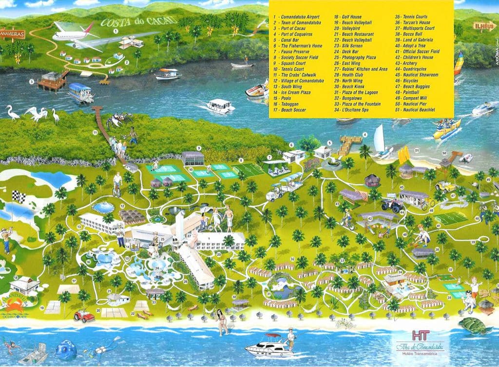 mapa do Hotel Transamérica Ilha de Comandatuba mapa Hotel Transamérica Ilha de Comandatuba