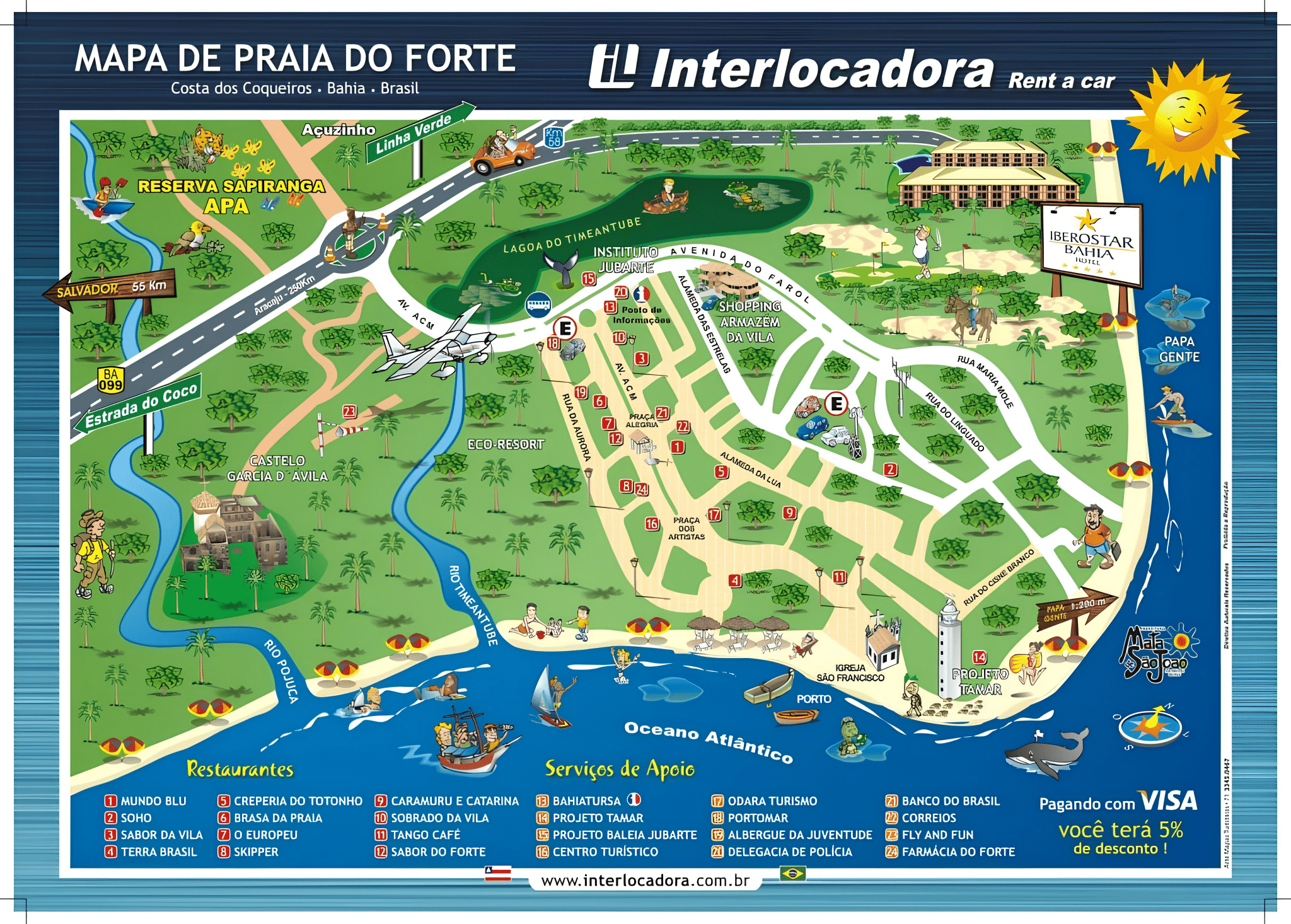 mapa da praia do Forte na Bahia mapa da praia do Forte na Bahia