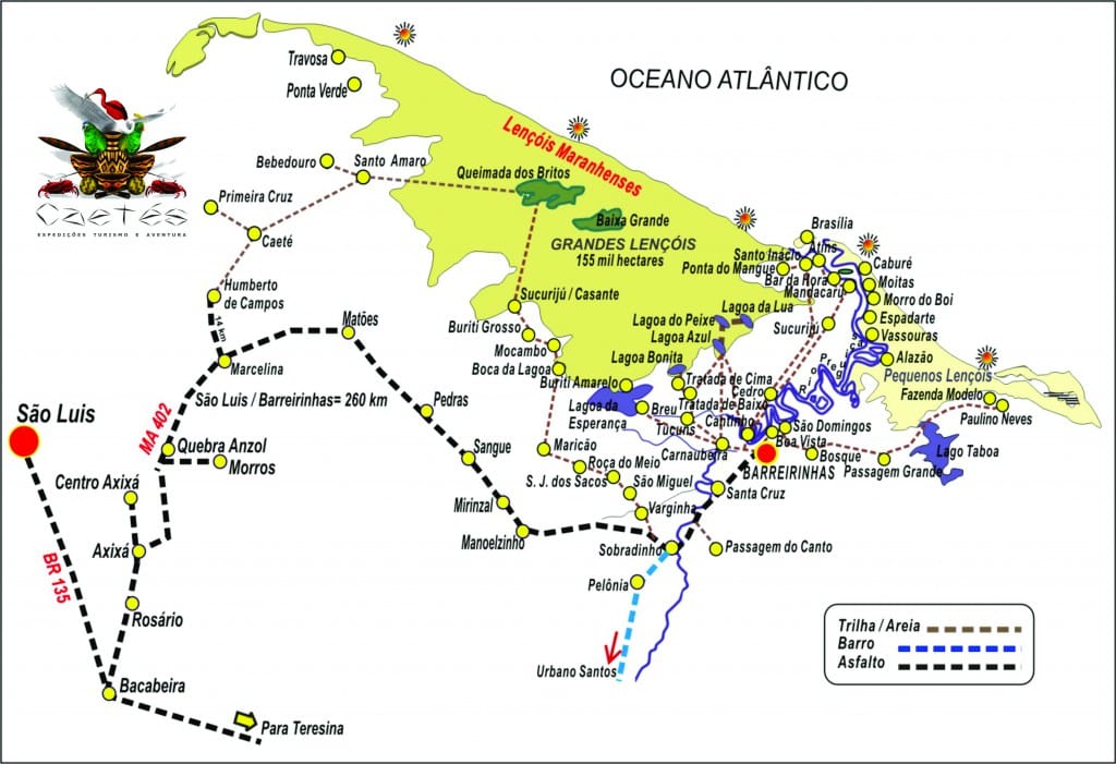Mapa Lençóis Maranhenses
