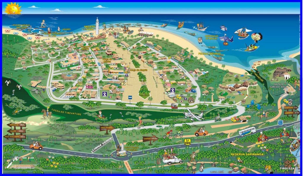 Mapa da Praia do Forte - Bahia