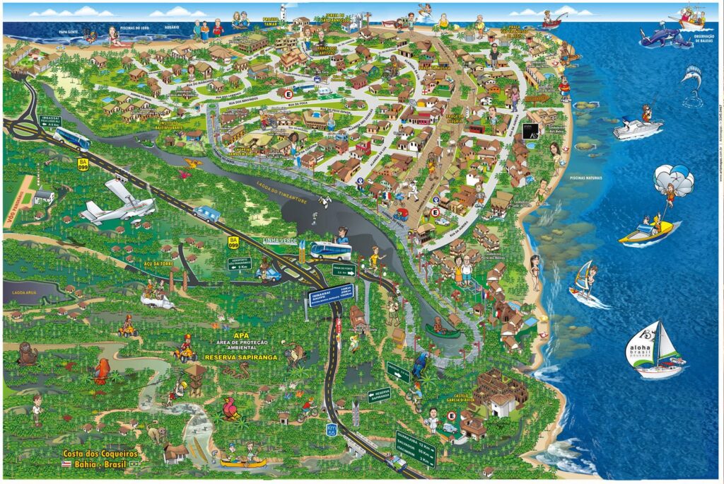 Mapa da Praia do Forte BA