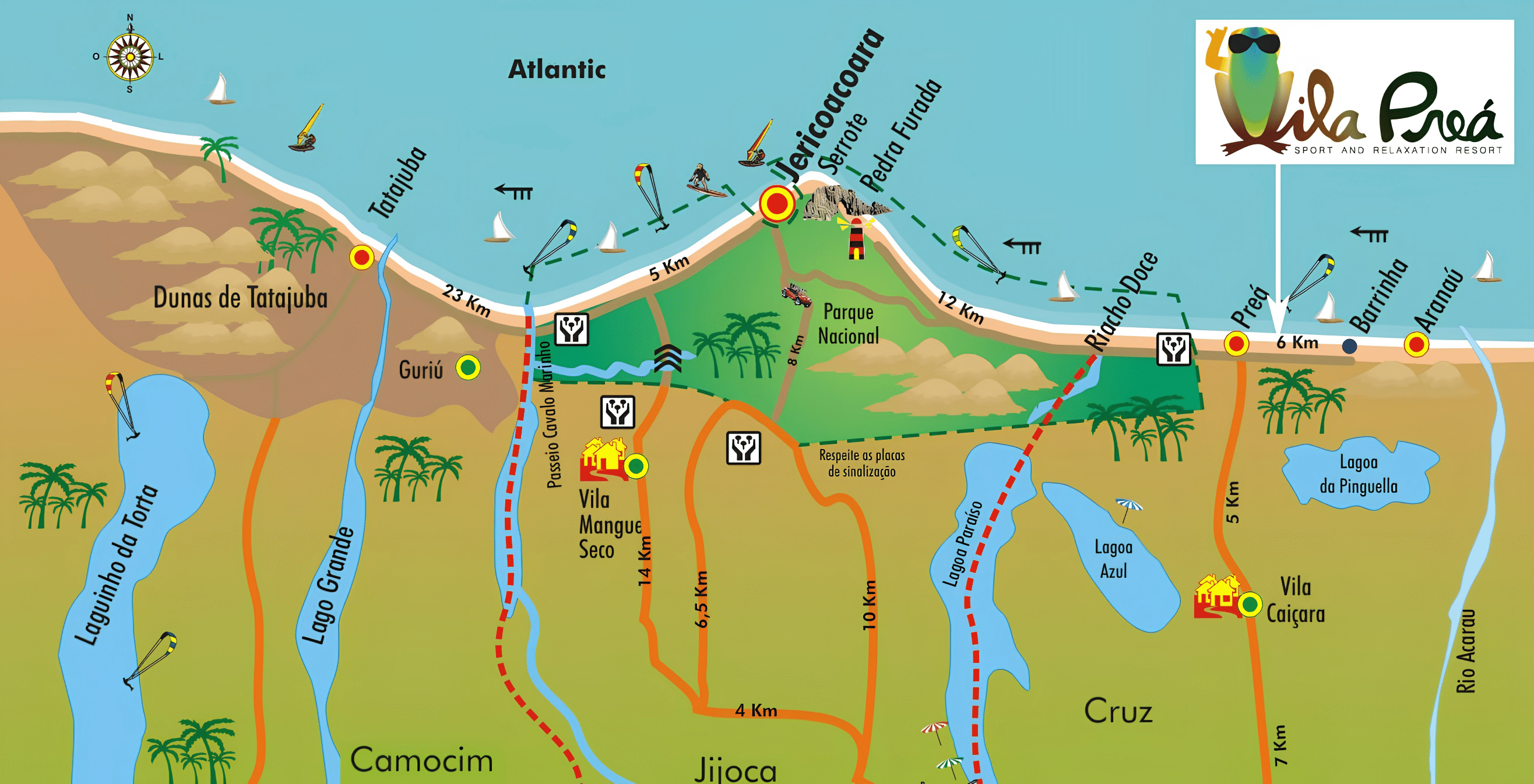 Mapa do Parque Nacional de Jericoacoara Mapa do Parque Nacional de Jericoacoara