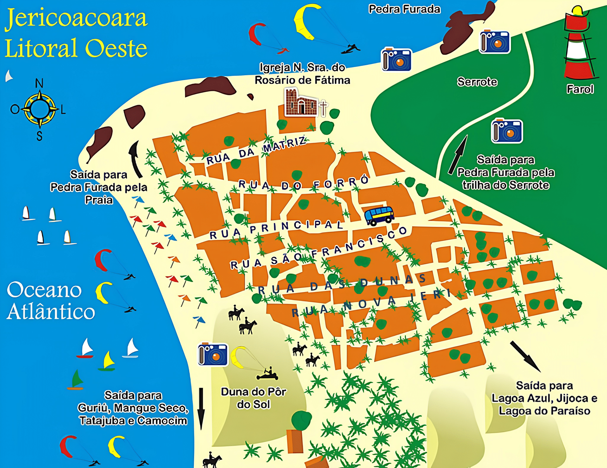 mapa de Jericoacoara mapa de Jericoacoara