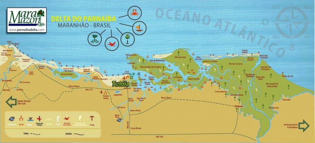 Mapa Turístico do Delta do Parnaíba Mapa Turístico do Delta do Parnaíba