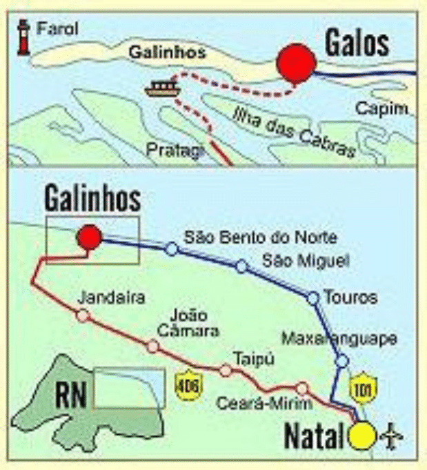 Como chegar em Galinhos no RN