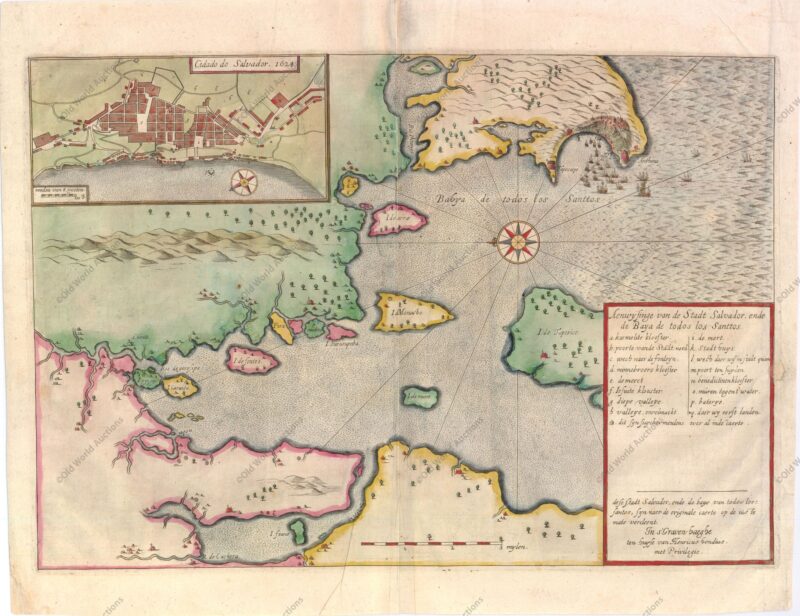 "Aenwysinge van de Stadt Salvador, ende de Baya de Todos Los Santtos", Hondius, Henricus "Aenwysinge van de Stadt Salvador, ende de Baya de Todos Los Santtos", Hondius, Henricus
