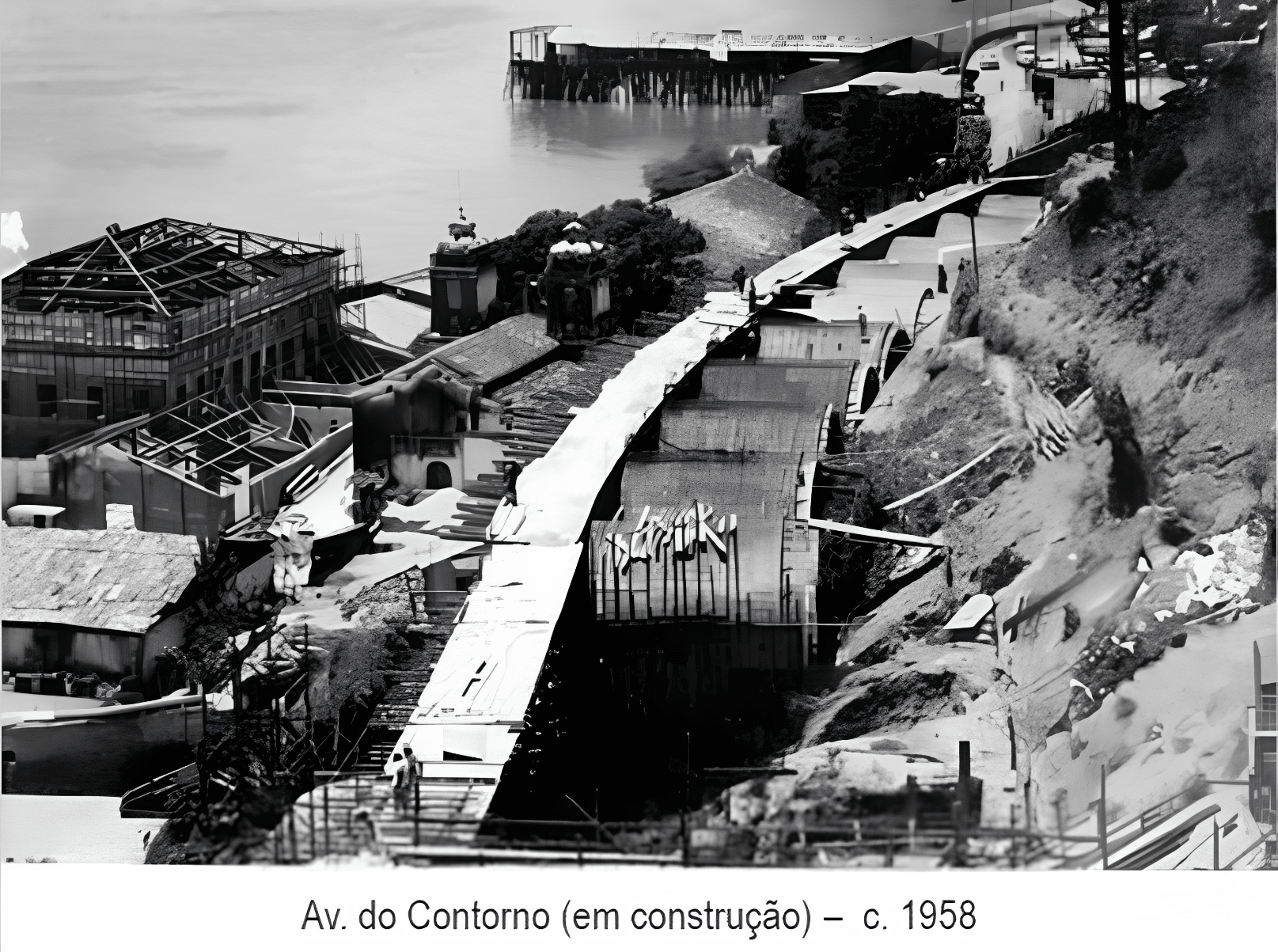 Foto da avenida Contorno de 1958, Salvador BA Foto da avenida Contorno de 1958, Salvador BA