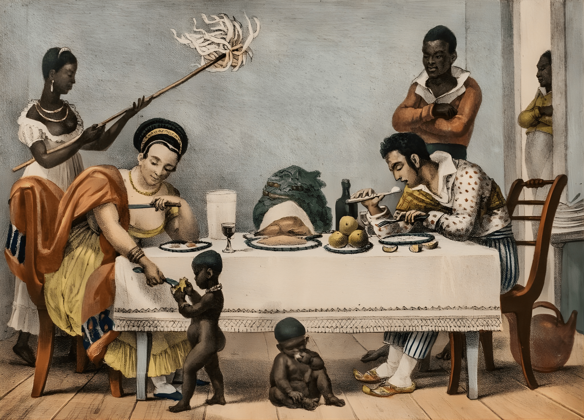 A Brazilian family in Rio de Janeiro by Jean Baptiste Debret 1839 A Brazilian family in Rio de Janeiro by Jean Baptiste Debret 1839