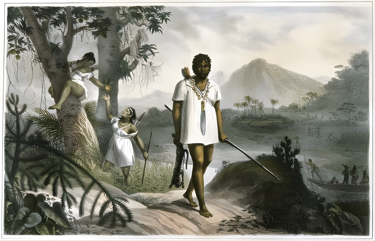Jean-Baptiste Debret - Amazonian Indians chasing Jean-Baptiste Debret - Amazonian Indians chasing