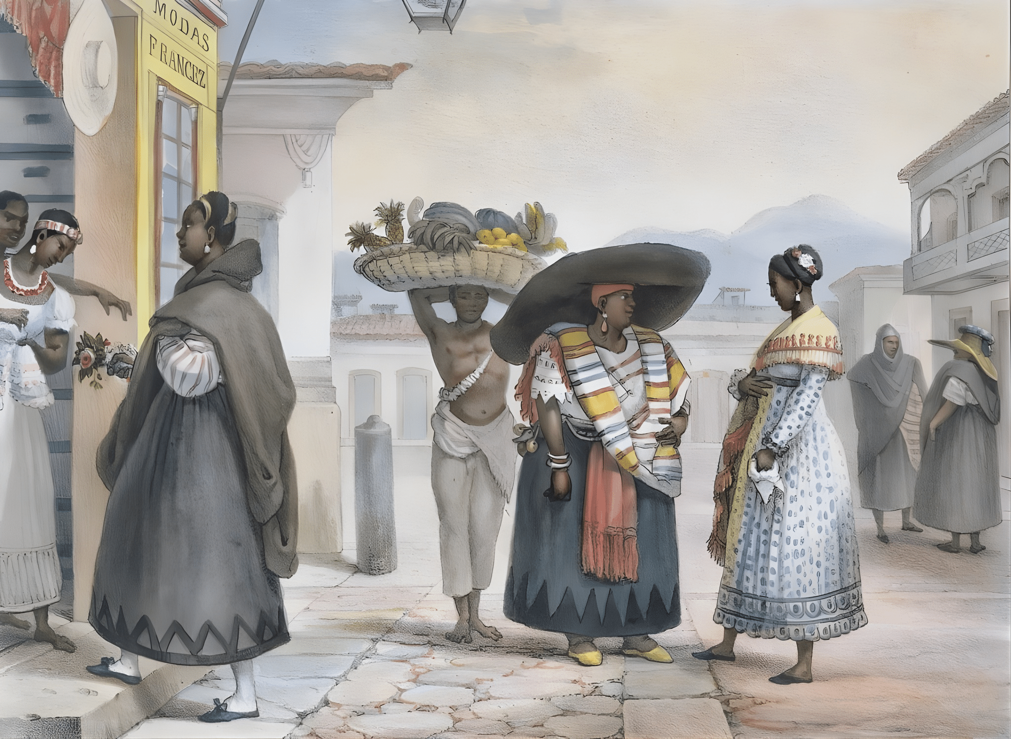 Jean-Baptiste Debret - Free Negresses earning a living from their work, from 'Voyage Pittoresque et Historique au Bresil', 1839 Jean-Baptiste Debret - Free Negresses earning a living from their work, from 'Voyage Pittoresque et Historique au Bresil', 1839