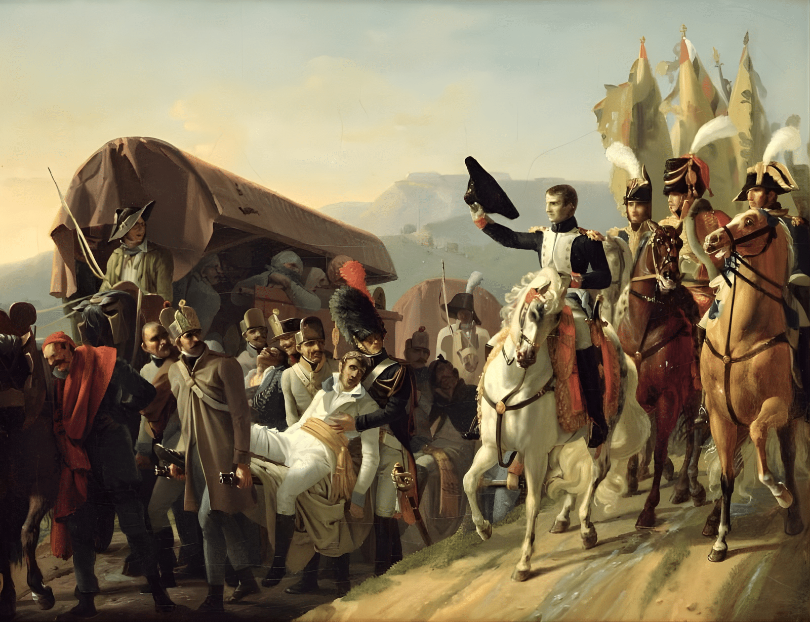 Jean-Baptiste Debret - Napoleon (1769-1821) Pays Homage to the Courage of the Wounded, 1806 Jean-Baptiste Debret - Napoleon (1769-1821) Pays Homage to the Courage of the Wounded, 1806