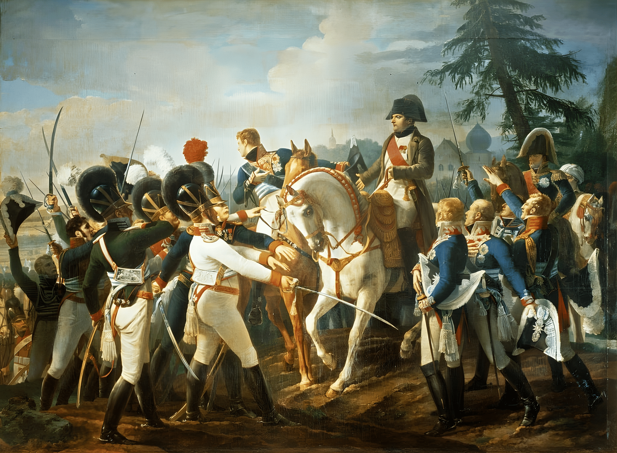 Jean Baptiste Debret - Napoleon and the Bavarian and Wurttemberg troops in Abensberg 20th April 1809 Jean Baptiste Debret - Napoleon and the Bavarian and Wurttemberg troops in Abensberg 20th April 1809