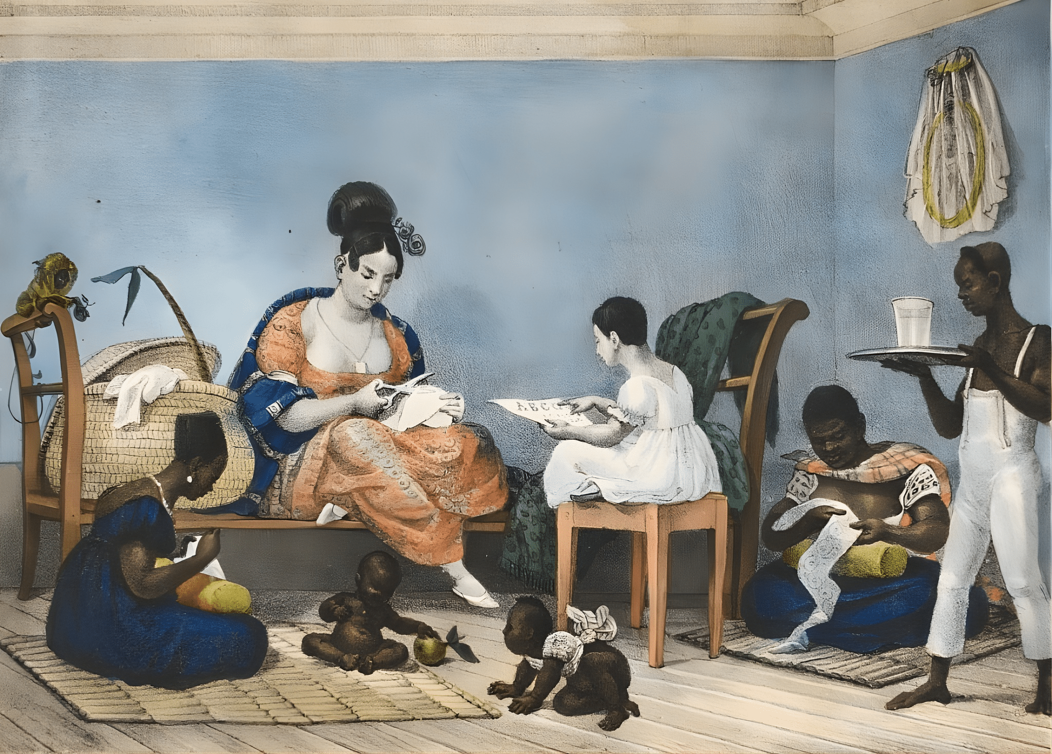 Jean Baptiste Debret - Uma senhora de algumas posses em sua casa Jean Baptiste Debret - Uma senhora de algumas posses em sua casa