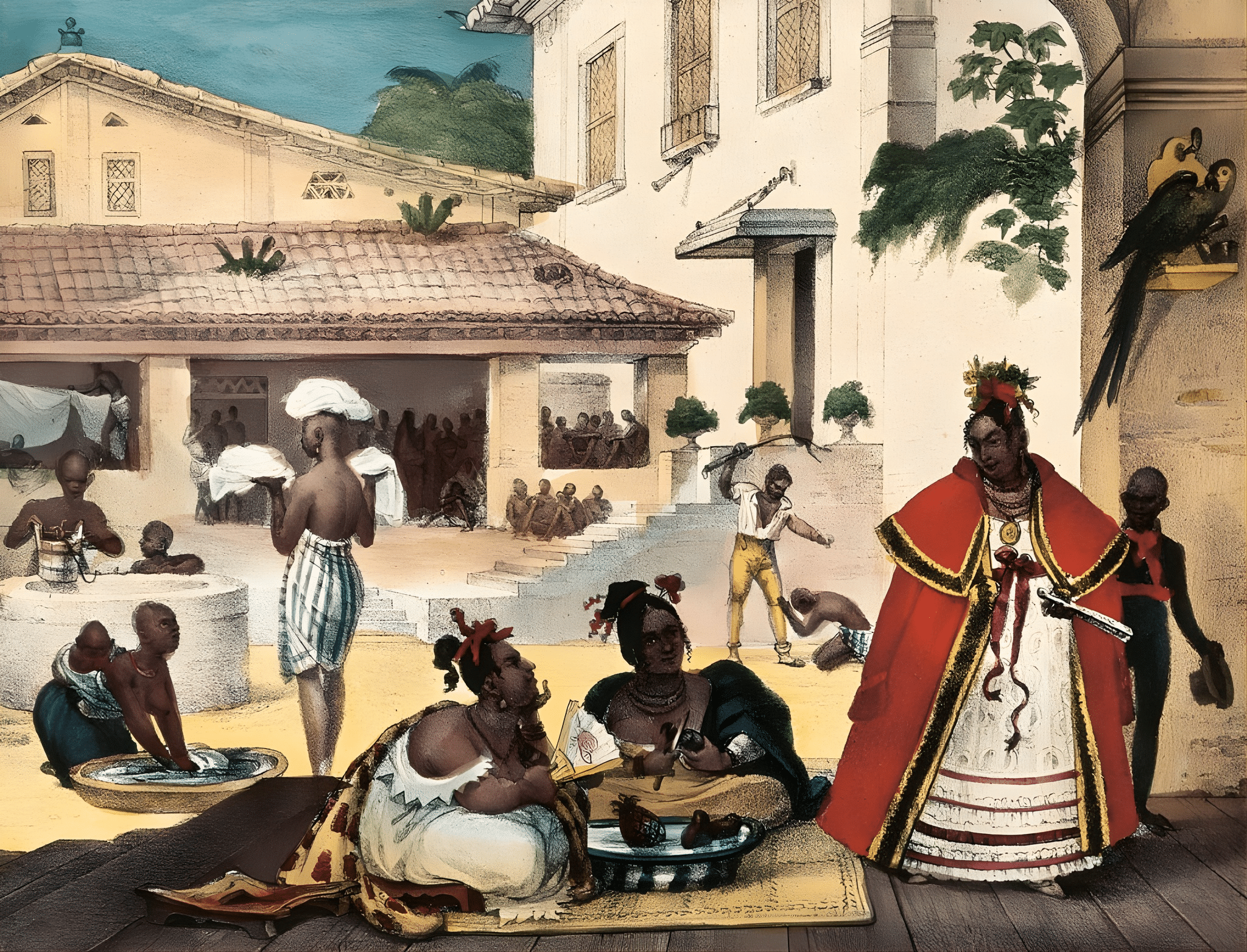 Jean-Baptiste Debret - women Guarani, Interior of a gipsy's house, Brazil Jean-Baptiste Debret - women Guarani, Interior of a gipsy's house, Brazil