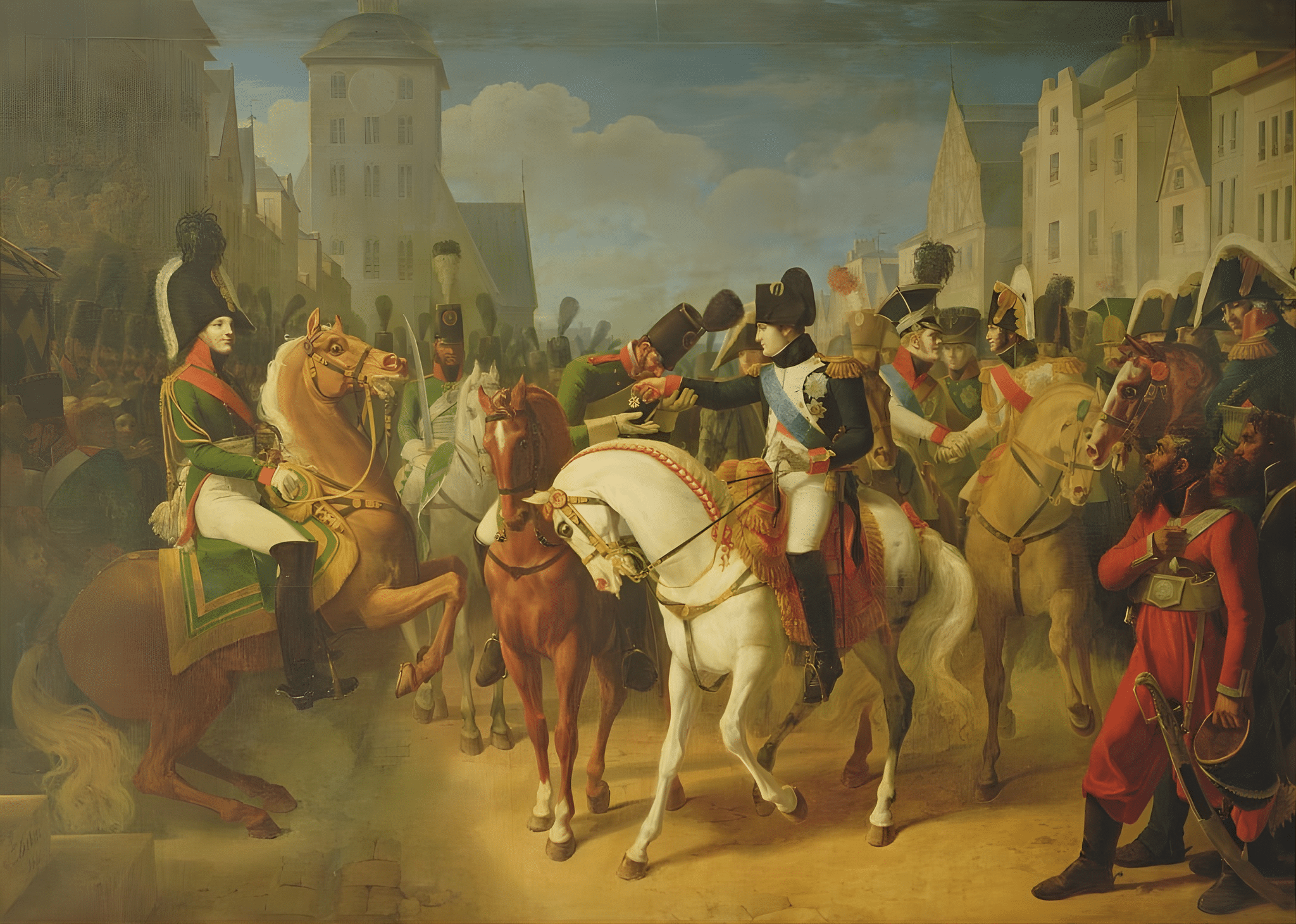 Jean Baptiste Debret - Napoleon Bonaparte (1769-1821) Decorating the Grenadier Lazareff at Tilsit 8th Jult 1807) Jean Baptiste Debret - Napoleon Bonaparte (1769-1821) Decorating the Grenadier Lazareff at Tilsit 8th Jult 1807)