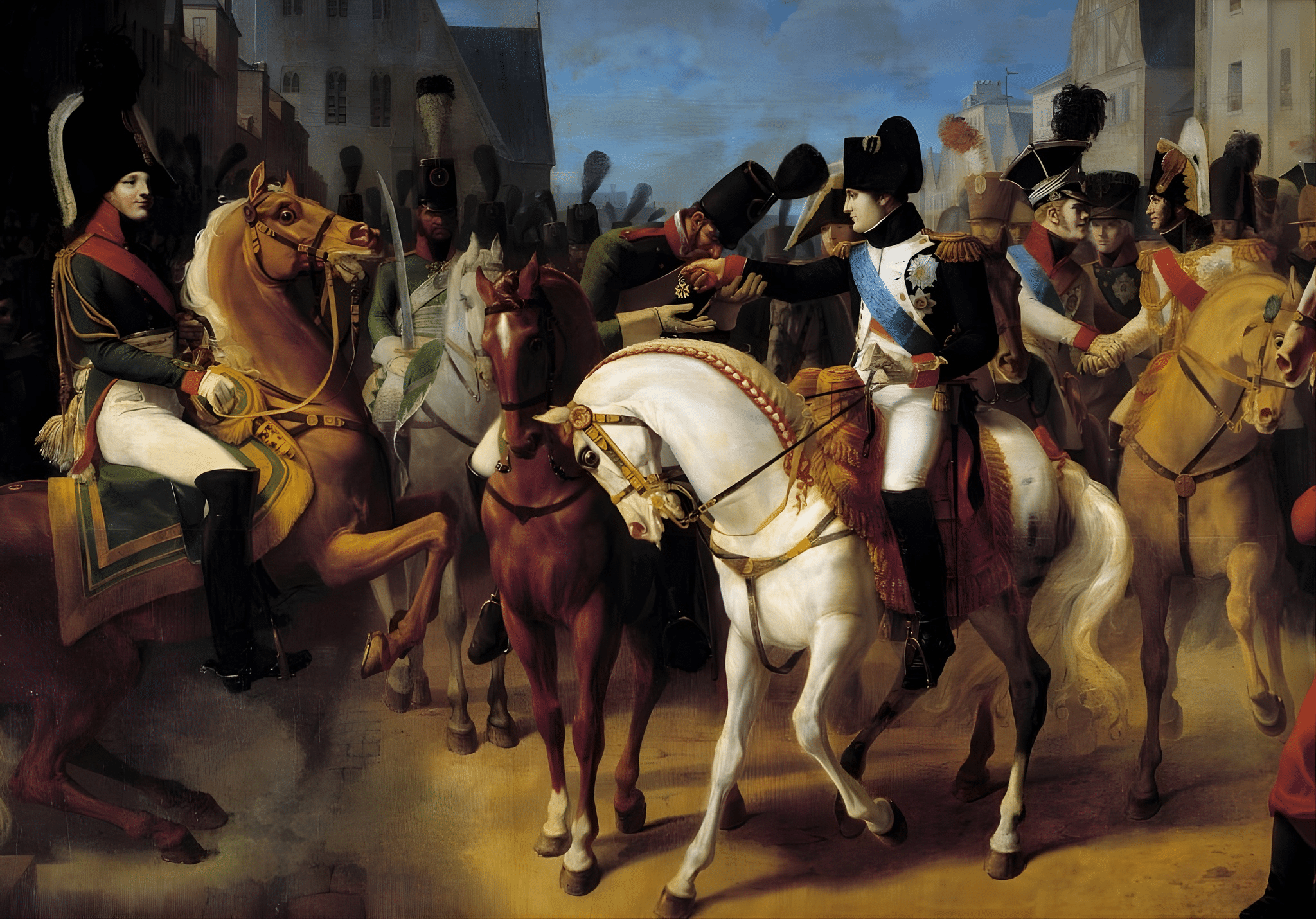 Jean-Baptiste Debret - Napoleon I decorated in Tilsit (Tilsitt) the Grenadier Lazareff of the Cross of the Legion d'Honneur, July 9 Jean-Baptiste Debret - Napoleon I decorated in Tilsit (Tilsitt) the Grenadier Lazareff of the Cross of the Legion d'Honneur, July 9