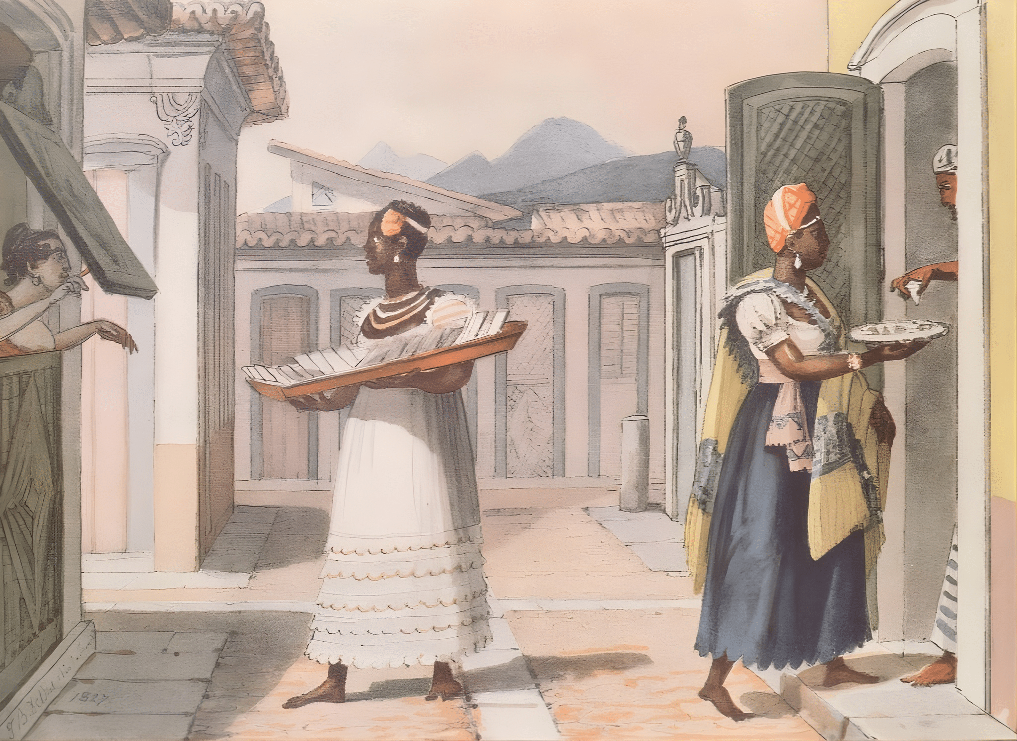 Jean-Baptiste Debret - Travelling Saleswomen in Rio de Janeiro in 1827, from 'Voyage Pittoresque et Historique au Bresil', 1839 Jean-Baptiste Debret - Travelling Saleswomen in Rio de Janeiro in 1827, from 'Voyage Pittoresque et Historique au Bresil', 1839