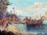 Desembarque de Pedro Álvares Cabral em Porto Seguro em 1500 - Oscar Pereira da Silva