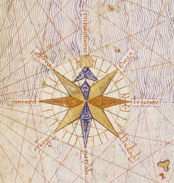 Atlas Catalão, a primeira rosa dos ventos representada em um mapa