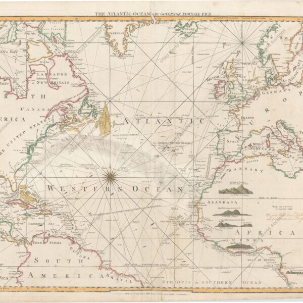 The Atlantic Ocean by Governor Pownall, 1787